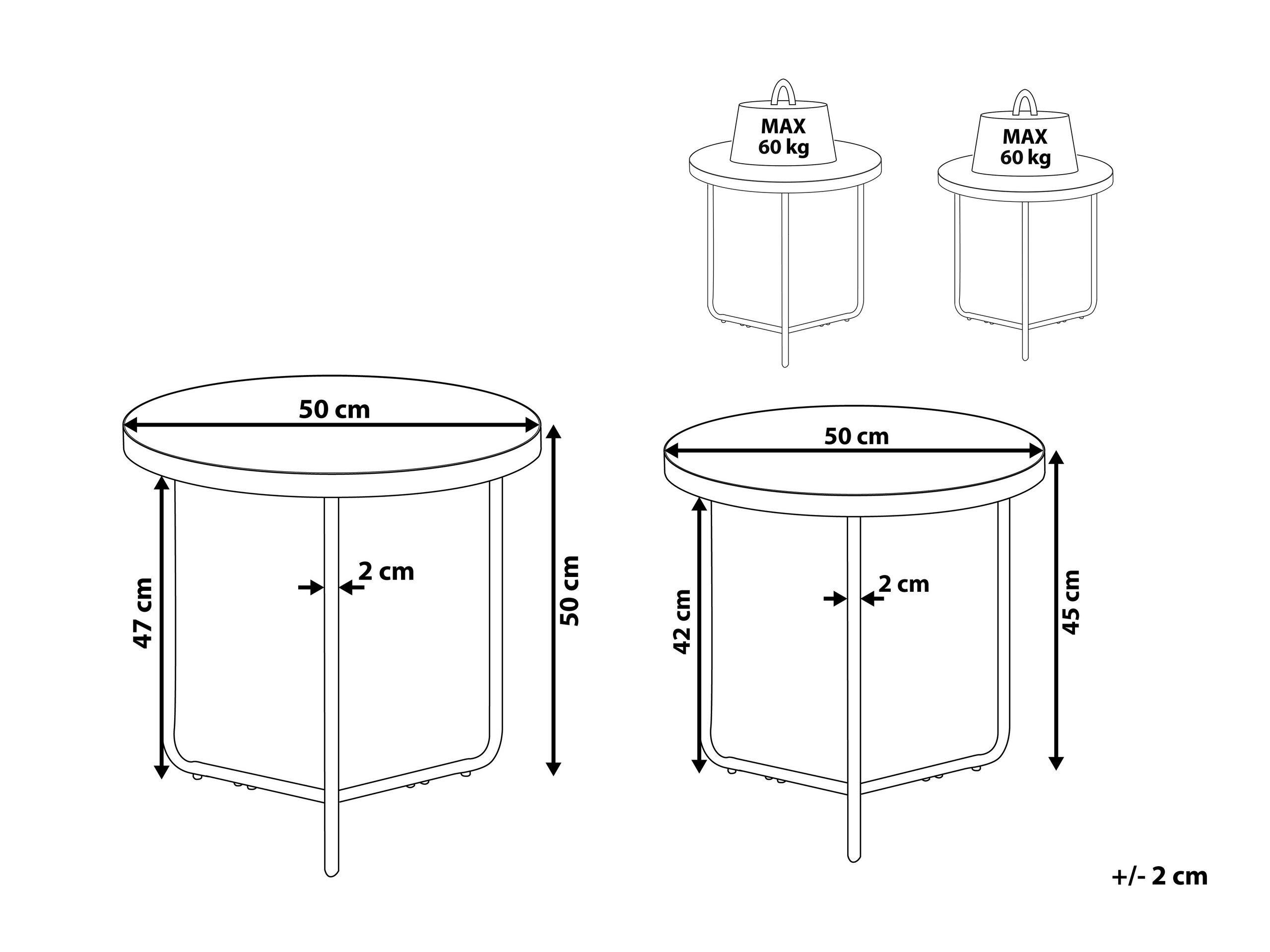 Beliani Ensemble de tables en MDF Moderne MELODY  