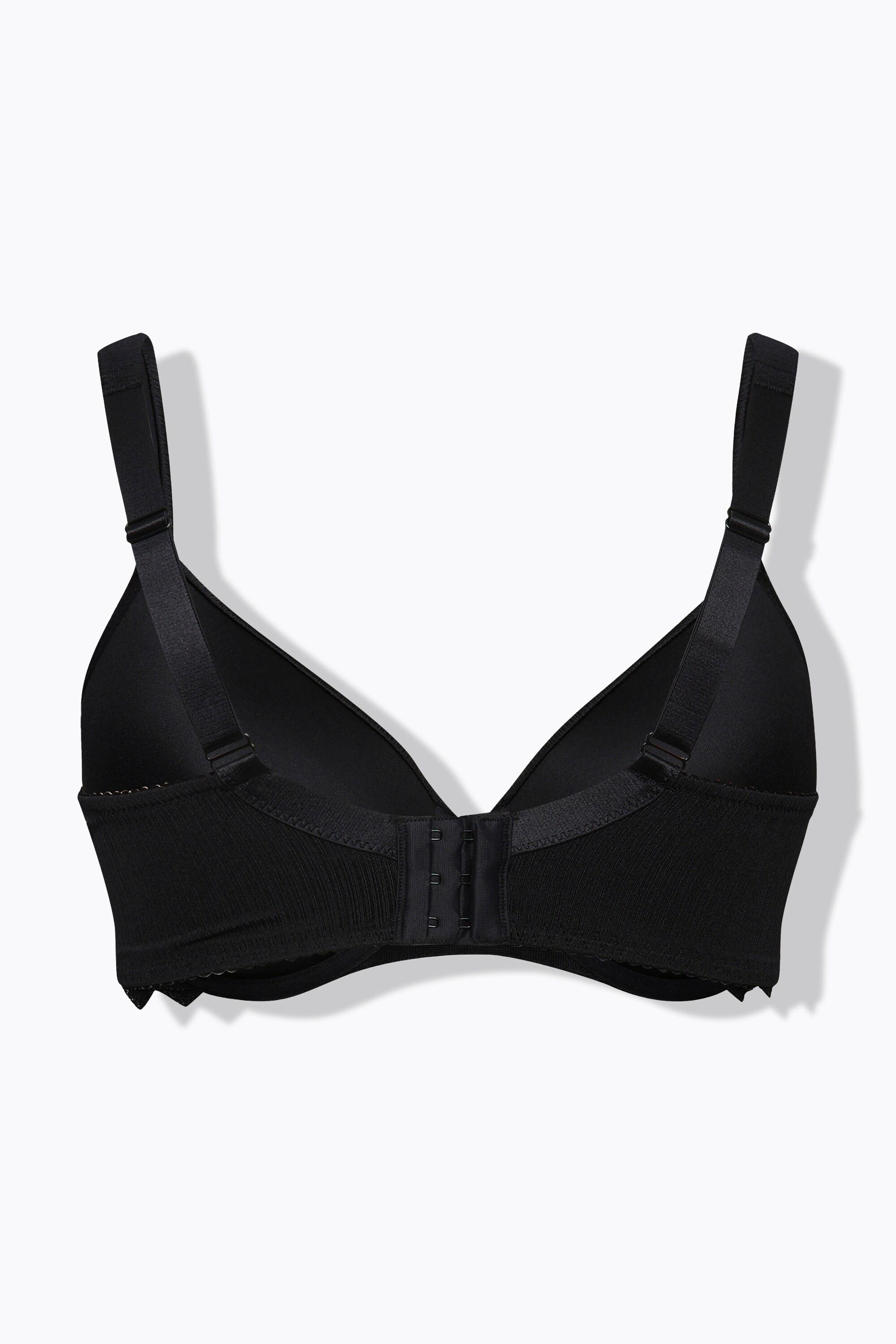 Ulla Popken  Reggiseno con ferretto, coppe morbide, raso, pizzo e coppa B-F 