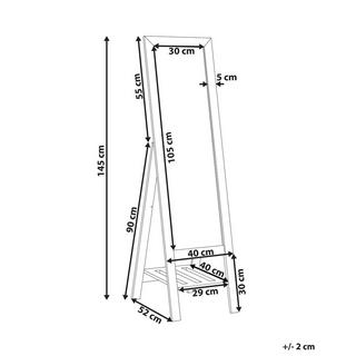 Beliani Standspiegel aus Kiefernholz Skandinavisch LUISANT  