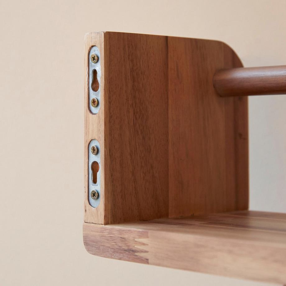 Tikamoon Mensola da parete per il bagno in legno massello di acacia Lila  