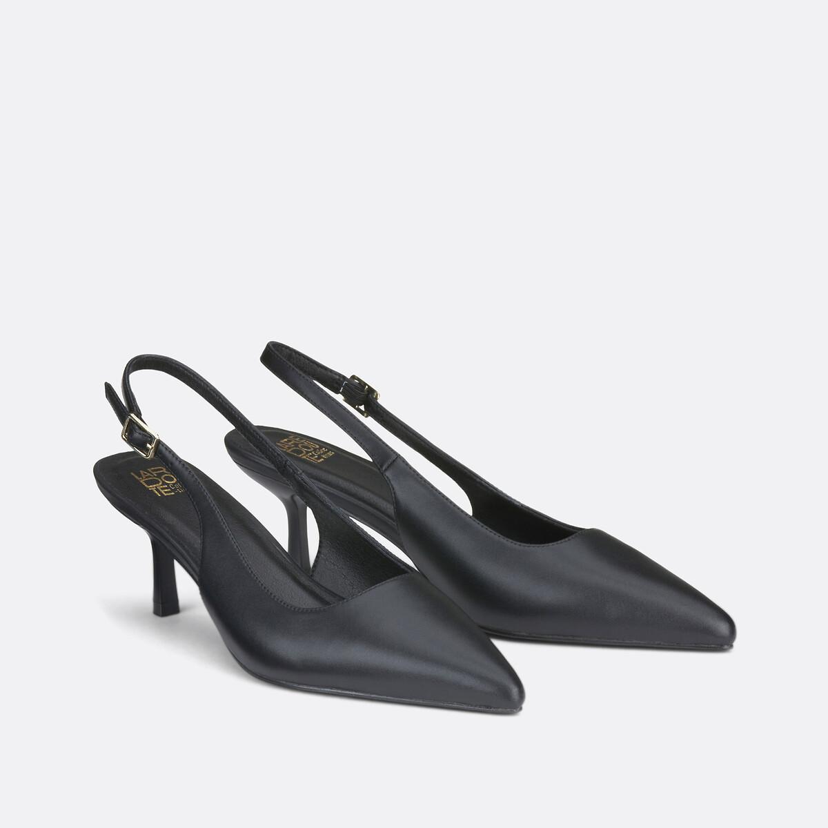 La Redoute Collections  Spitze Slingback-Pumps aus Leder 