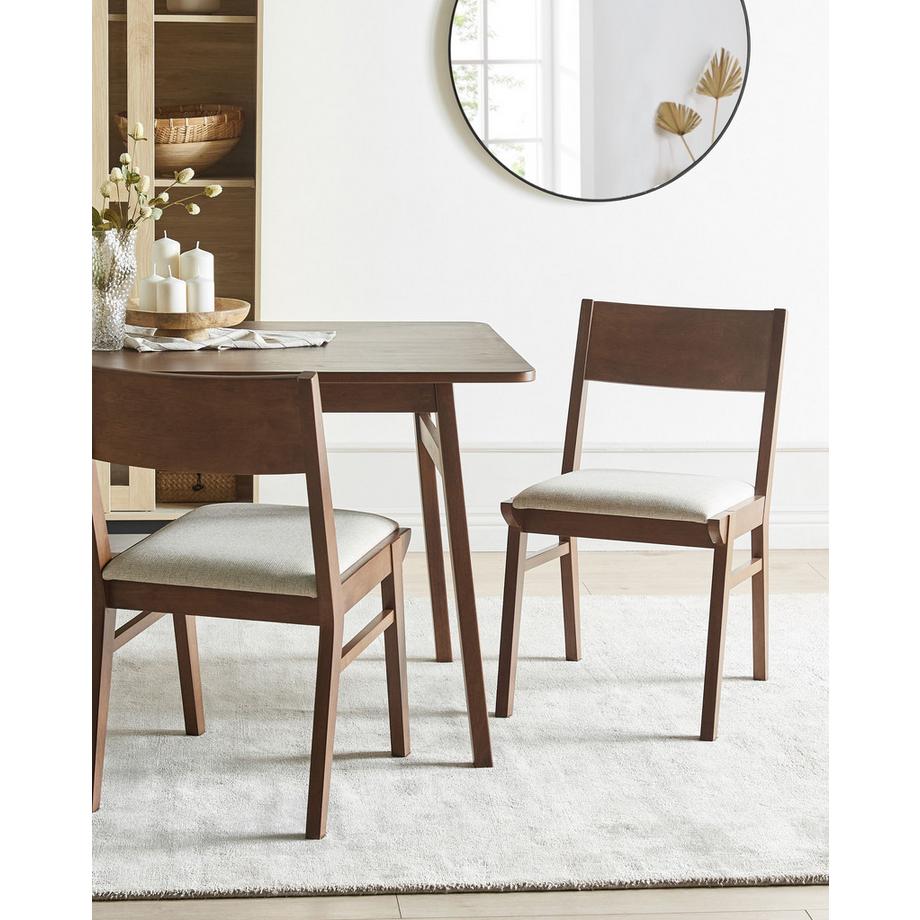 Beliani Lot de 2 chaises de salle à manger en Bois d'hévéa Traditionnel ENOLA  