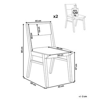 Beliani Set di 2 sedie da pranzo en Legno di caucciù Retrò ENOLA  