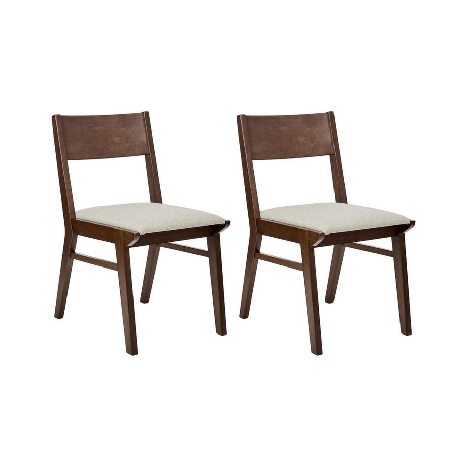 Lot de 2 chaises de salle à manger en Bois d'hévéa Traditionnel ENOLA
