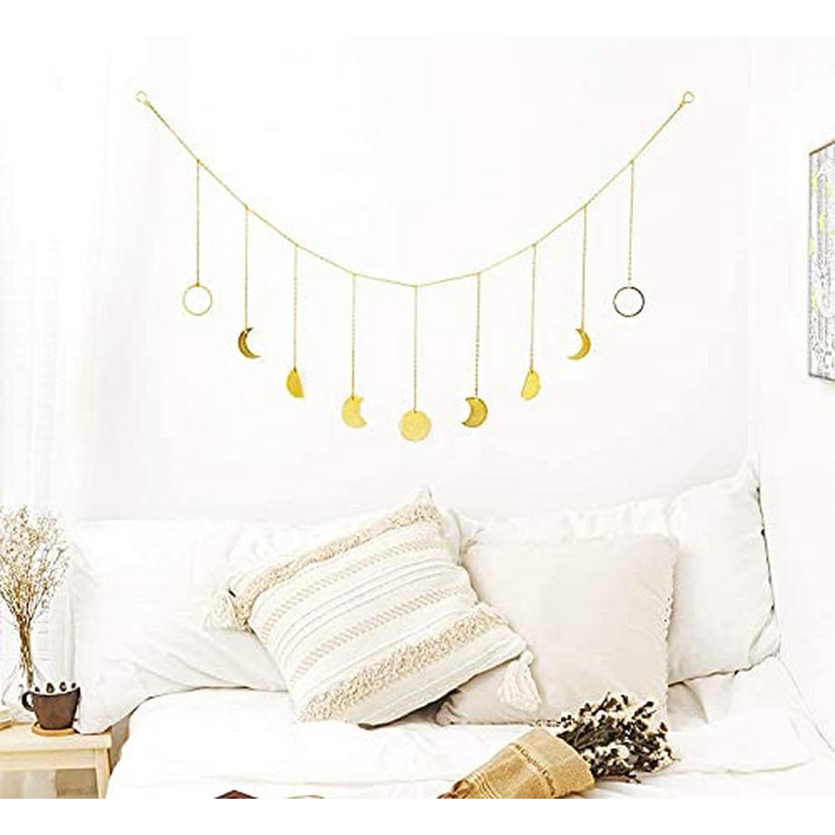 Alopini Mond Girlande Ästhetische Raumgestaltung Makramee Wandbehang Boho Deko Schlafzimmer Wanddeko  