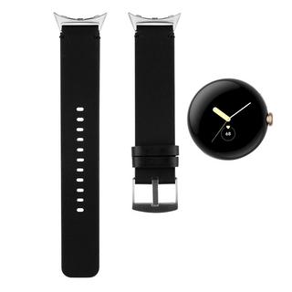 Avizar  Bracelet Cuir Véritable Google Pixel Watch Noir 