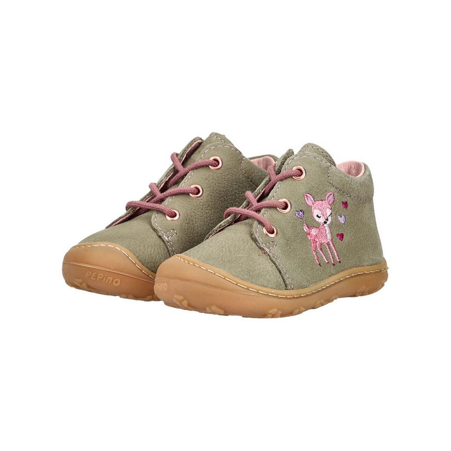 Pepino Schnürschuhe mit Reh-Stickerei  