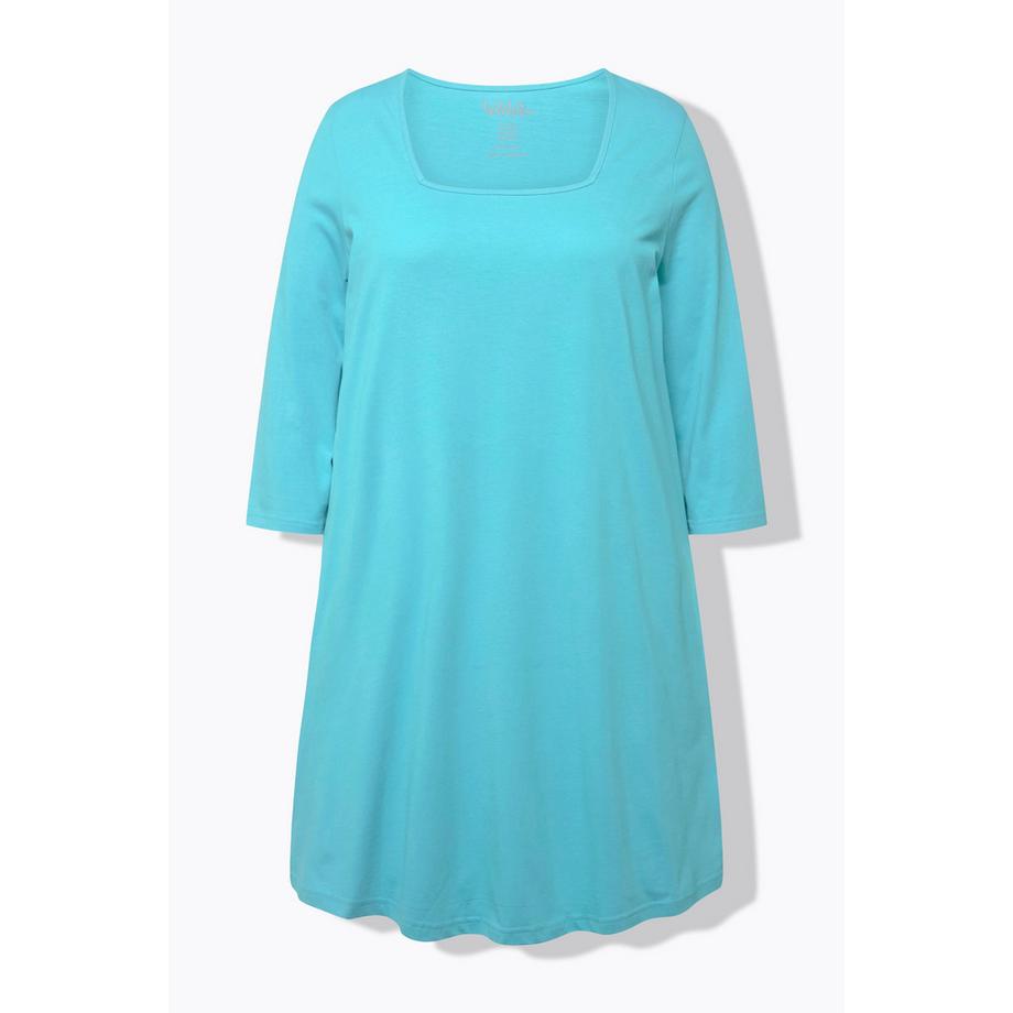 Ulla Popken Longshirt A-Linie Carrée-Ausschnitt 3/4-Arm  