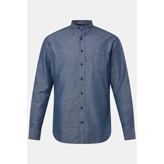 JP1880  Camicia dalla vestibilità moderna con effetto jeans, colletto alla coreana e maniche lunghe blue denim 