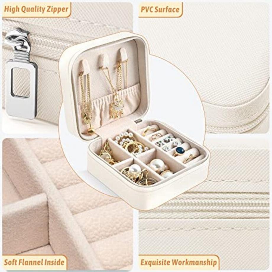 Only-bags.store  Schmuckkästchen Reise, Schmuckbox Klein für Ringe Ohrringe mit Spiegel Jewelry Box 