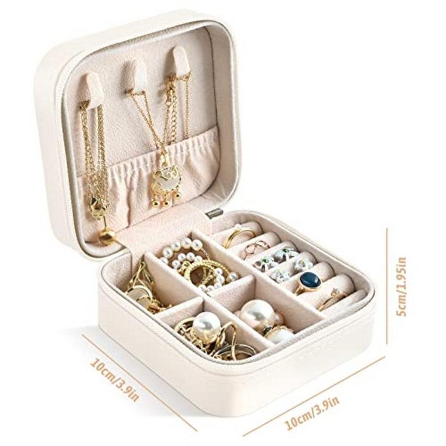 Only-bags.store  Schmuckkästchen Reise, Schmuckbox Klein für Ringe Ohrringe mit Spiegel Jewelry Box 