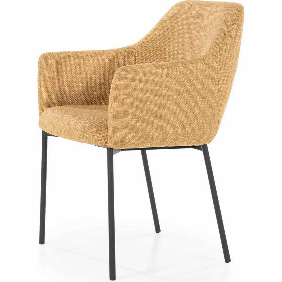 mutoni Chaise avec accoudoirs Paul Linea moutarde  