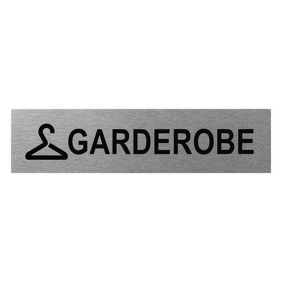 Pricenet Aluminium-Türschild „Gaderobe“ 160x40mm  