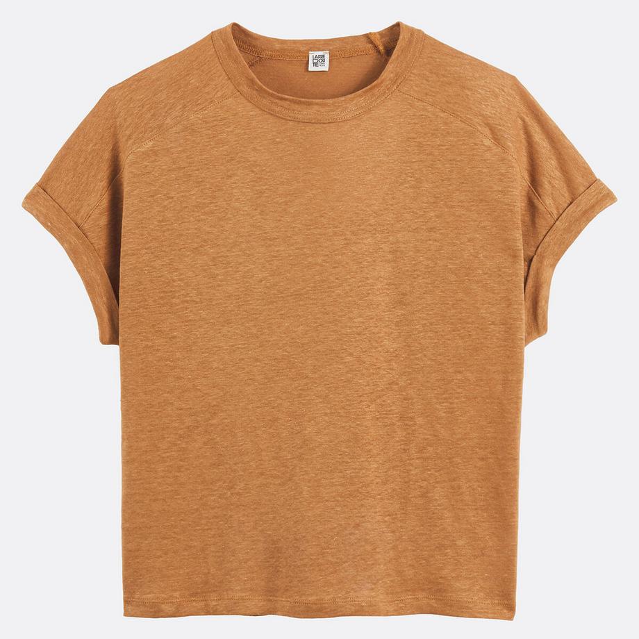 La Redoute Collections T-shirt col rond en lin  