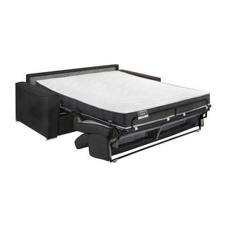 LINEA SOFA Canapé 4 places convertible express en tissu gris - couchage 160 cm - Matelas 18 cm avec mémoire de forme VIZIR  