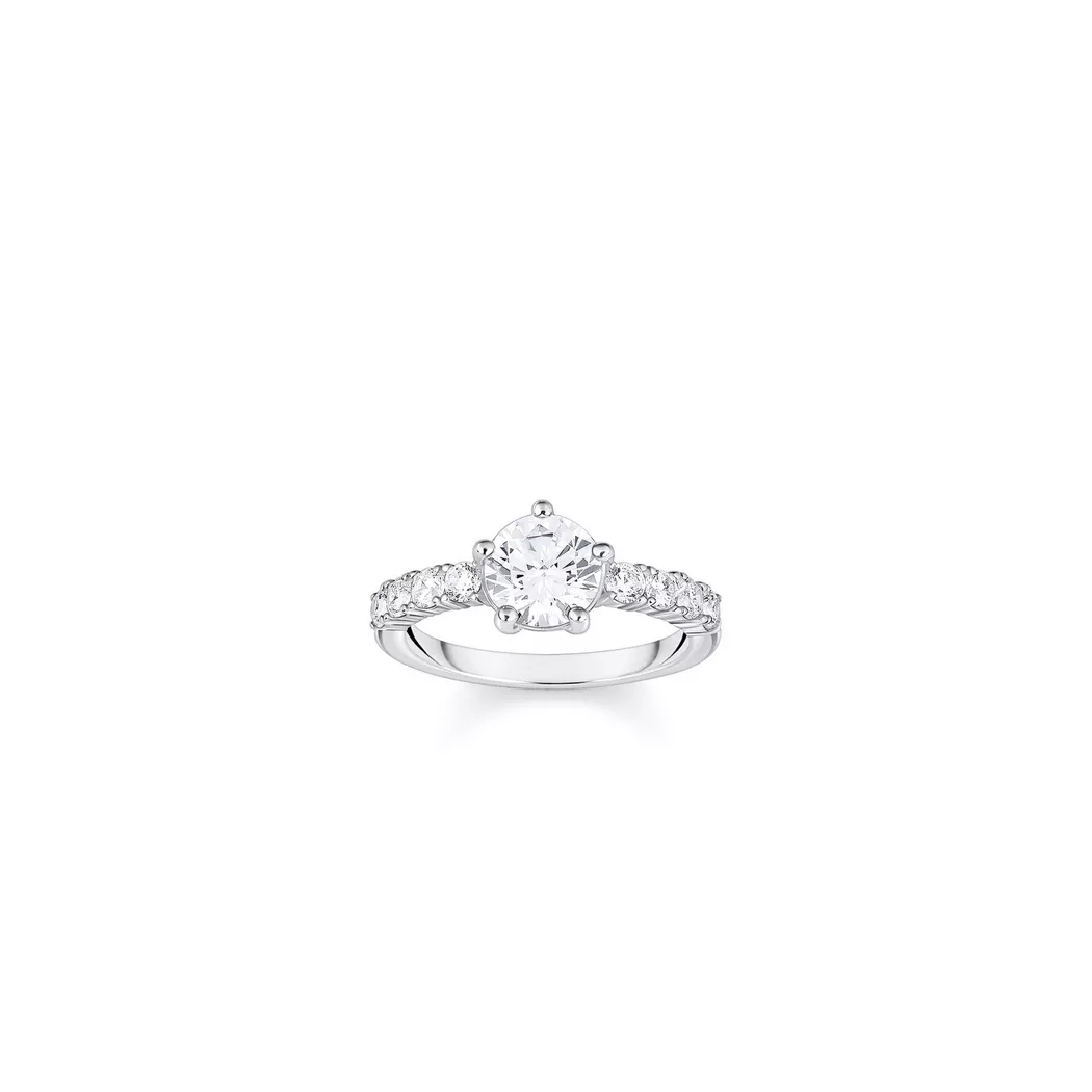 THOMAS SABO - Ring Silver Solitaire, 17mm, Bianco