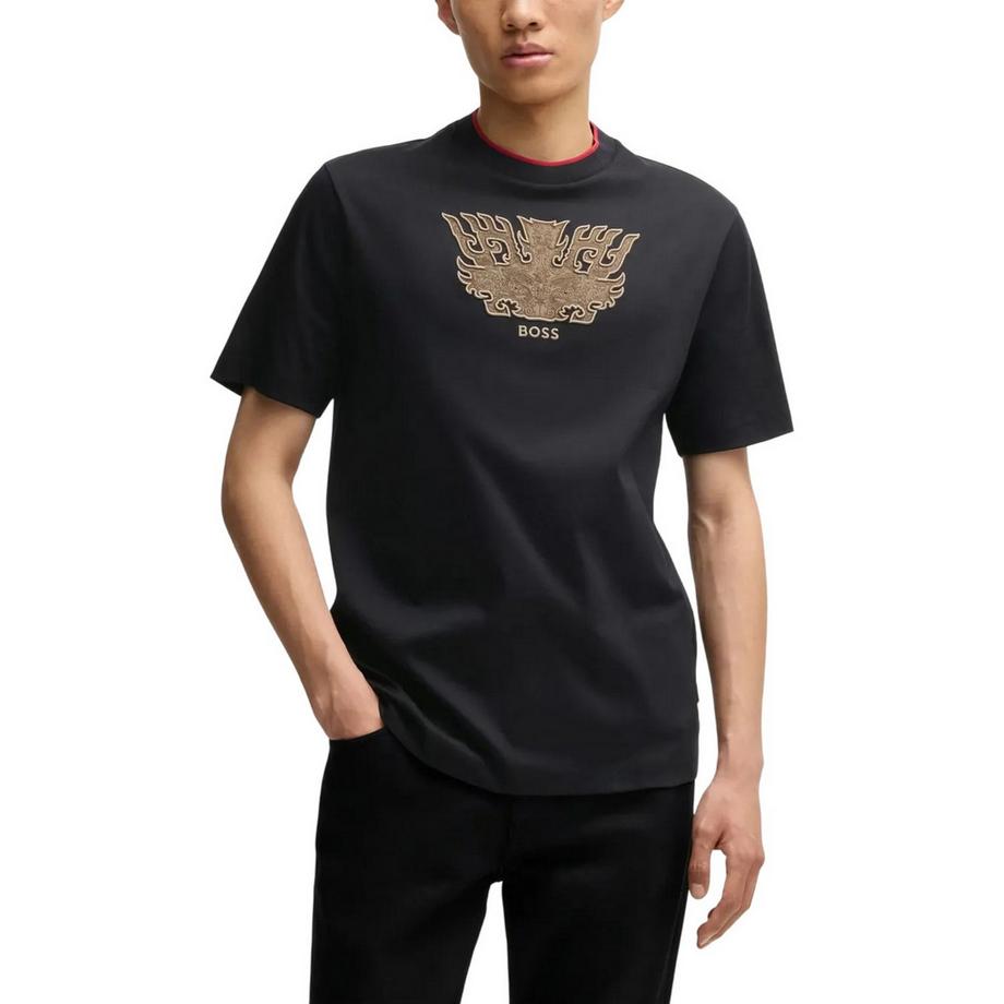BOSS Maglietta Logo Ricamato Girocollo  