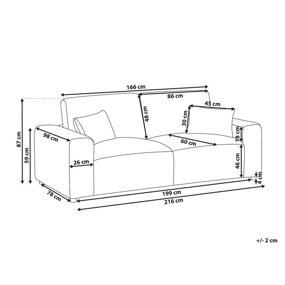 Beliani 3 Sitzer Sofa aus Cord  SANDORA  