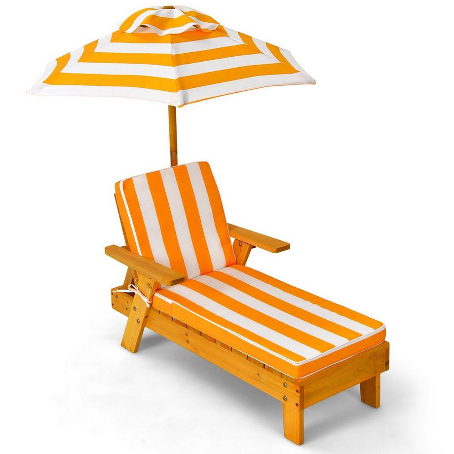 Chaise longue pour enfants avec parasol