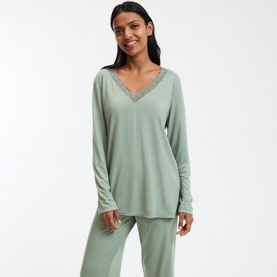 La Redoute Collections Langarm Viskose Jersey Pyjama  