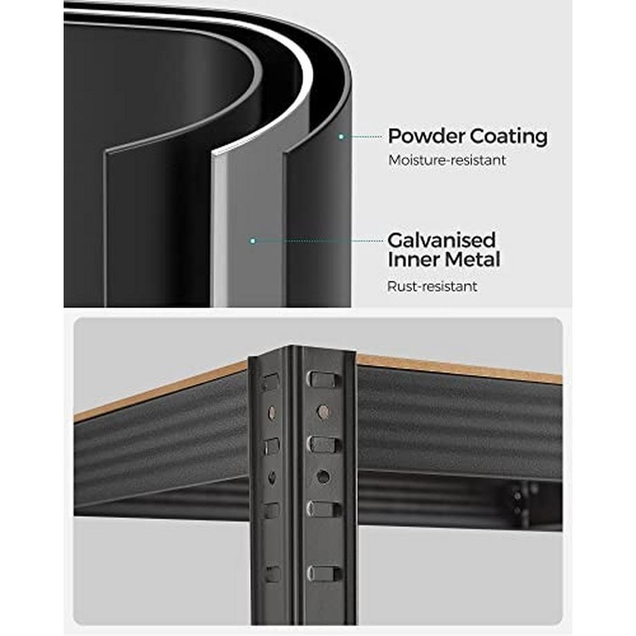 Pricenet  Étagère robuste avec étagères réglables en bois rustique 