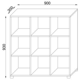 VCM Holz Badmöbel Midischrank Badregal Badschrank Badezimmer Raumteiler Benos-3x3  