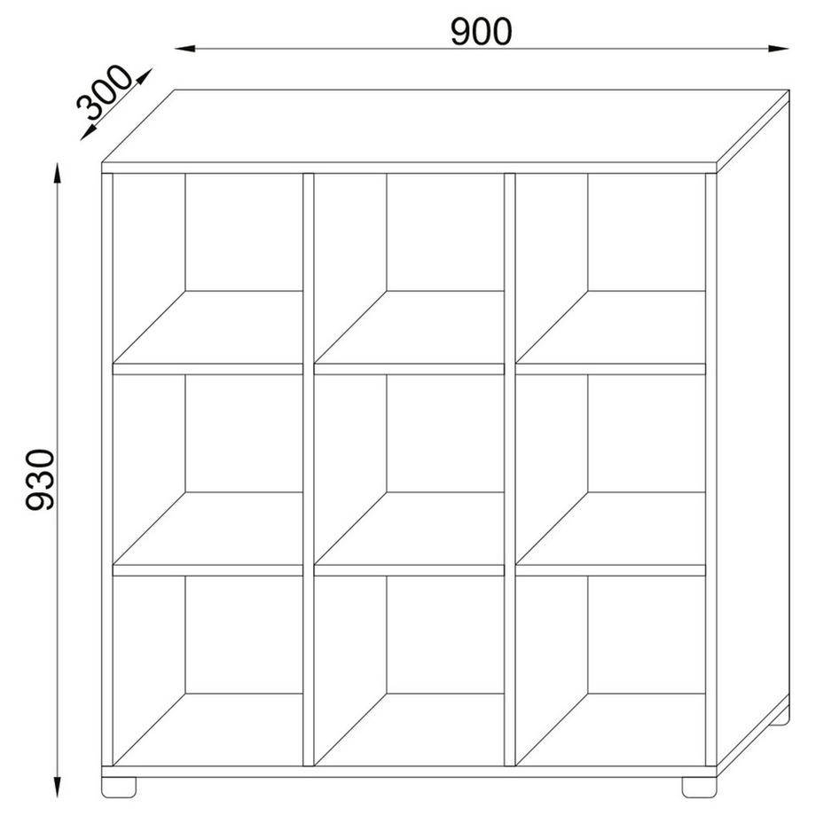 VCM Meuble de salle de bains en bois Armoire de salle de bains Midischrank Badregal Armoire de salle de bains Séparation de pièce Benos-3x3  