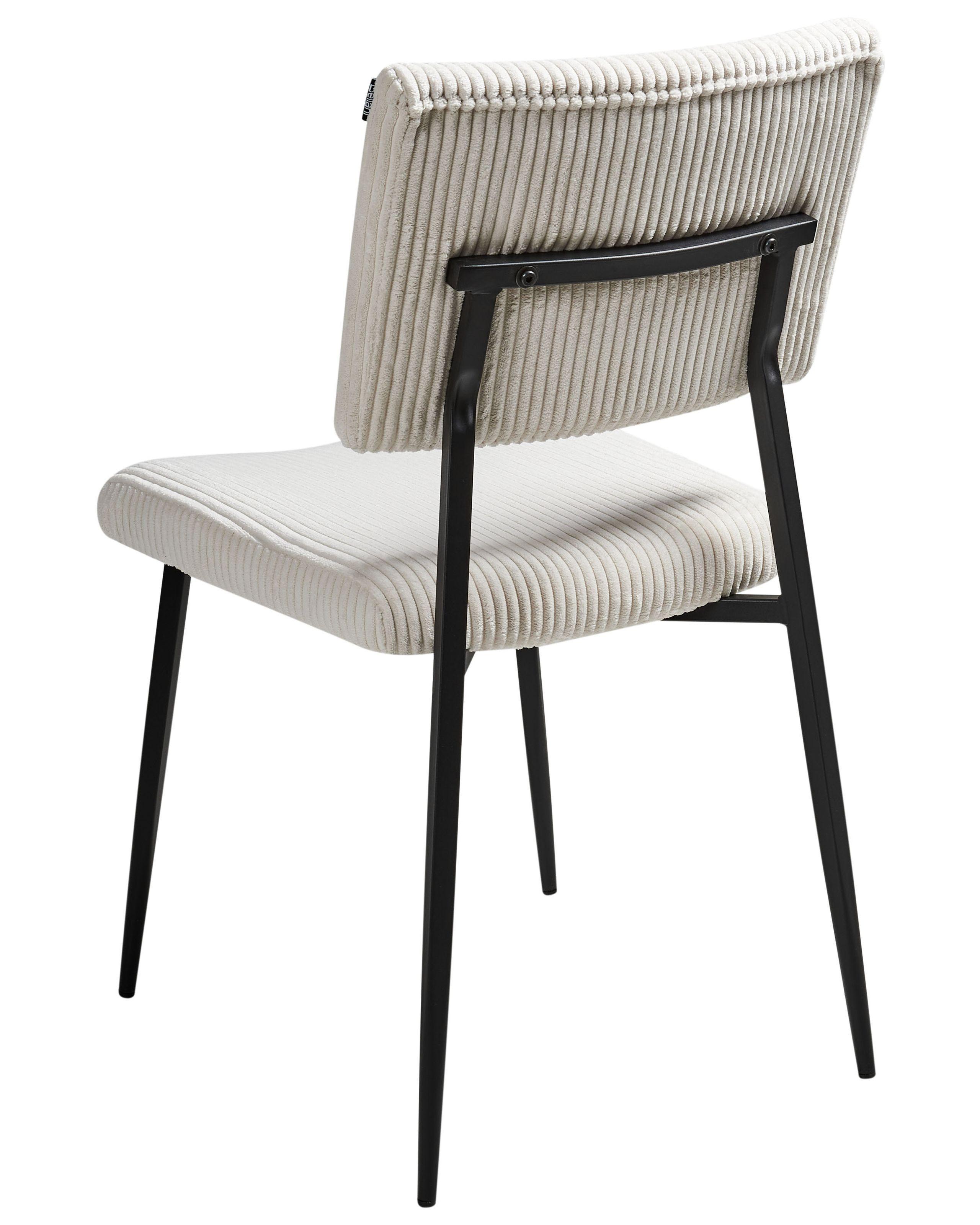 Beliani Lot de 2 chaises de salle à manger en Velours côtelé Rétro STURGIS  