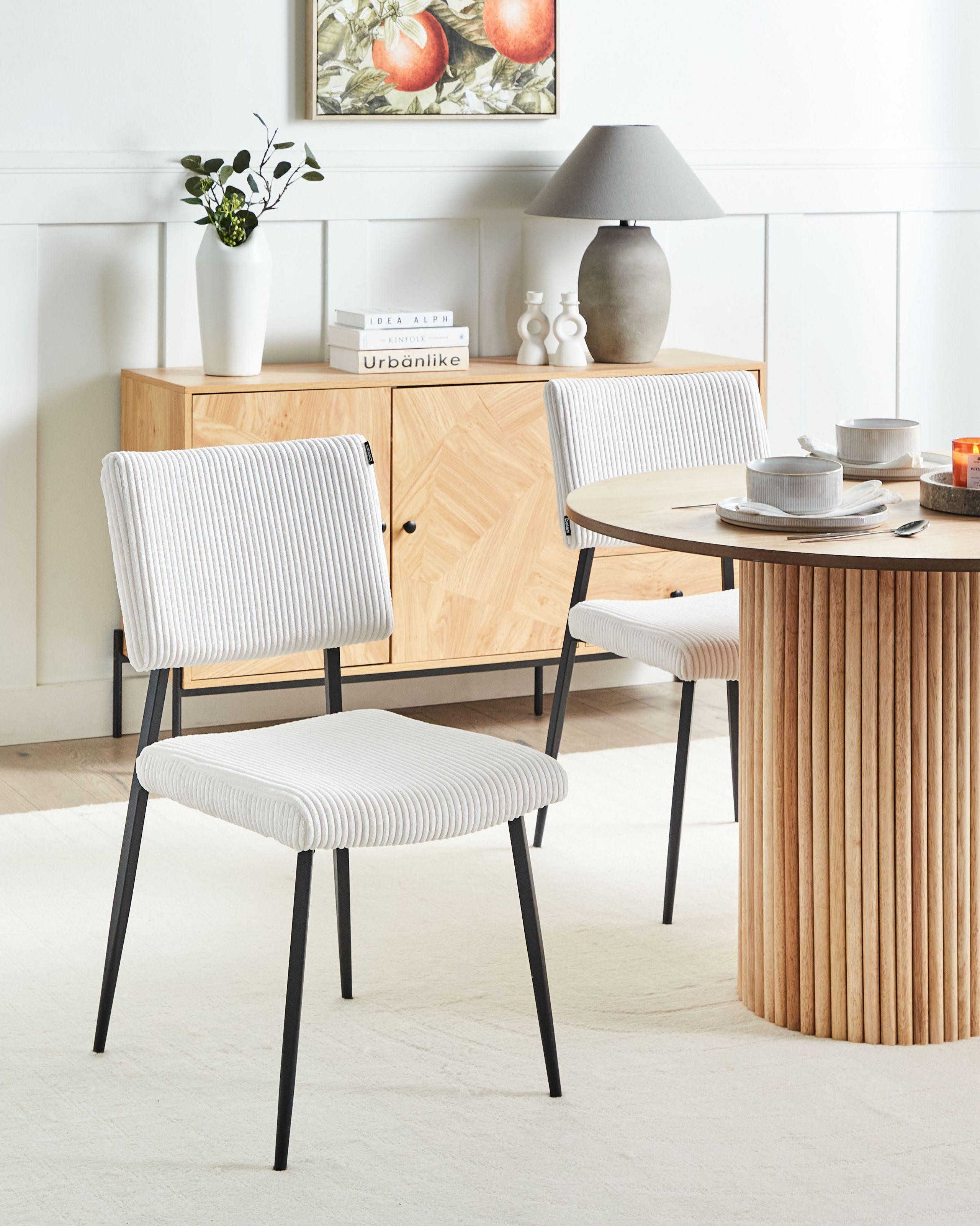 Beliani Lot de 2 chaises de salle à manger en Velours côtelé Rétro STURGIS  