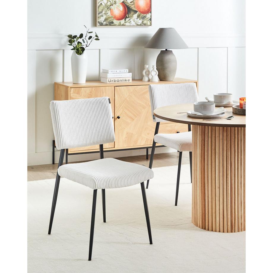 Beliani Esszimmerstuhl 2er Set aus Cord Retro STURGIS  