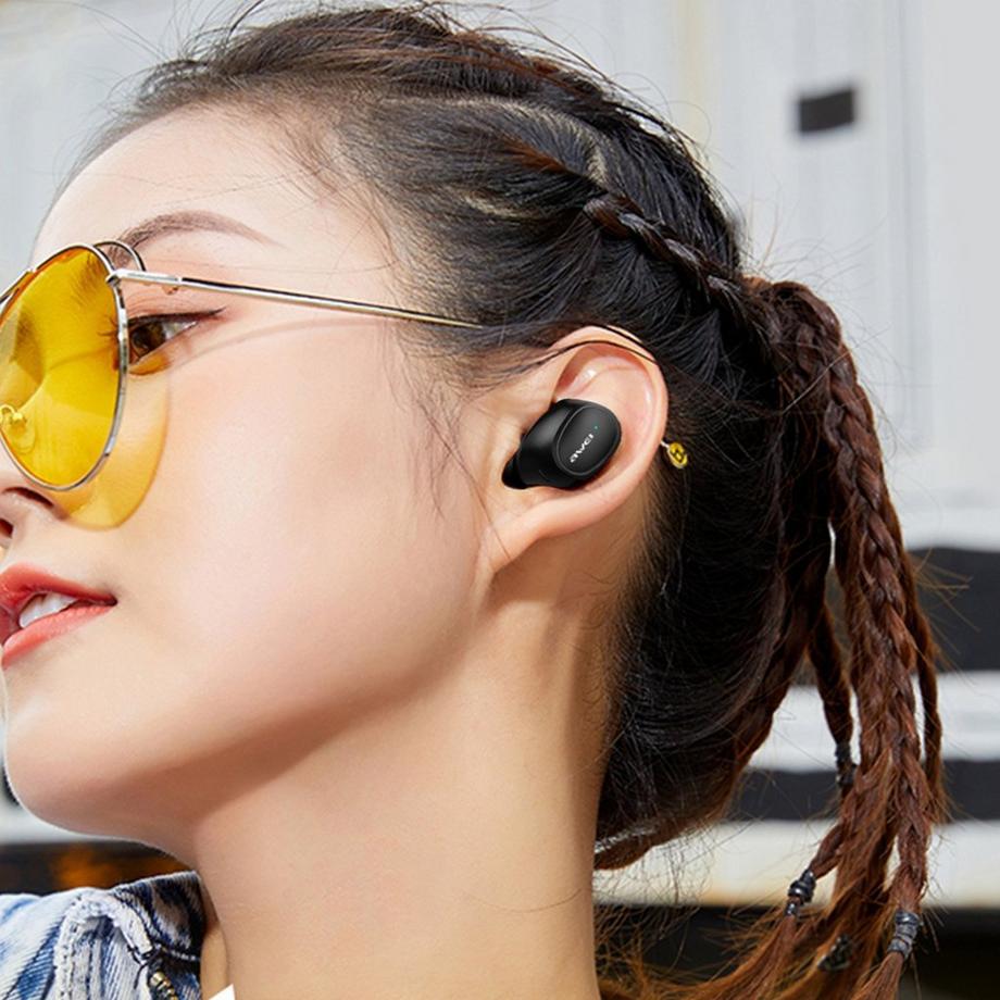 Avizar  Écouteurs Bluetooth IPX6 Awei Noirs 