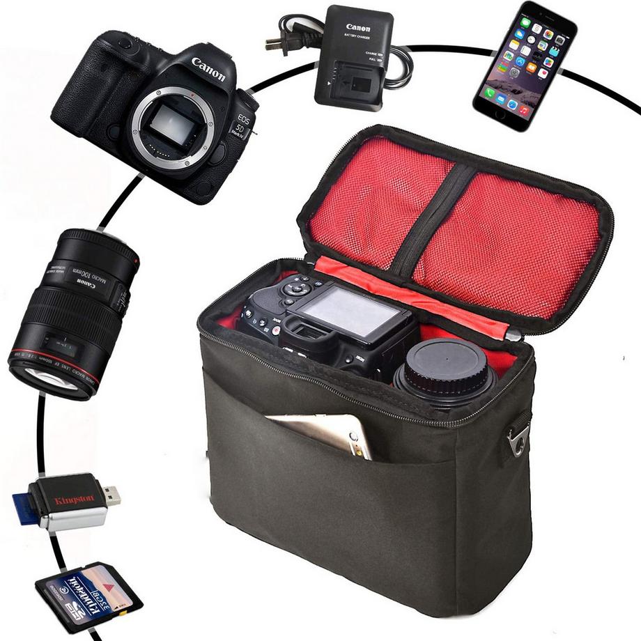 Only-bags.store SLR Kameratasche für Spiegelreflexkameras Kompatibler Objektivblitz  