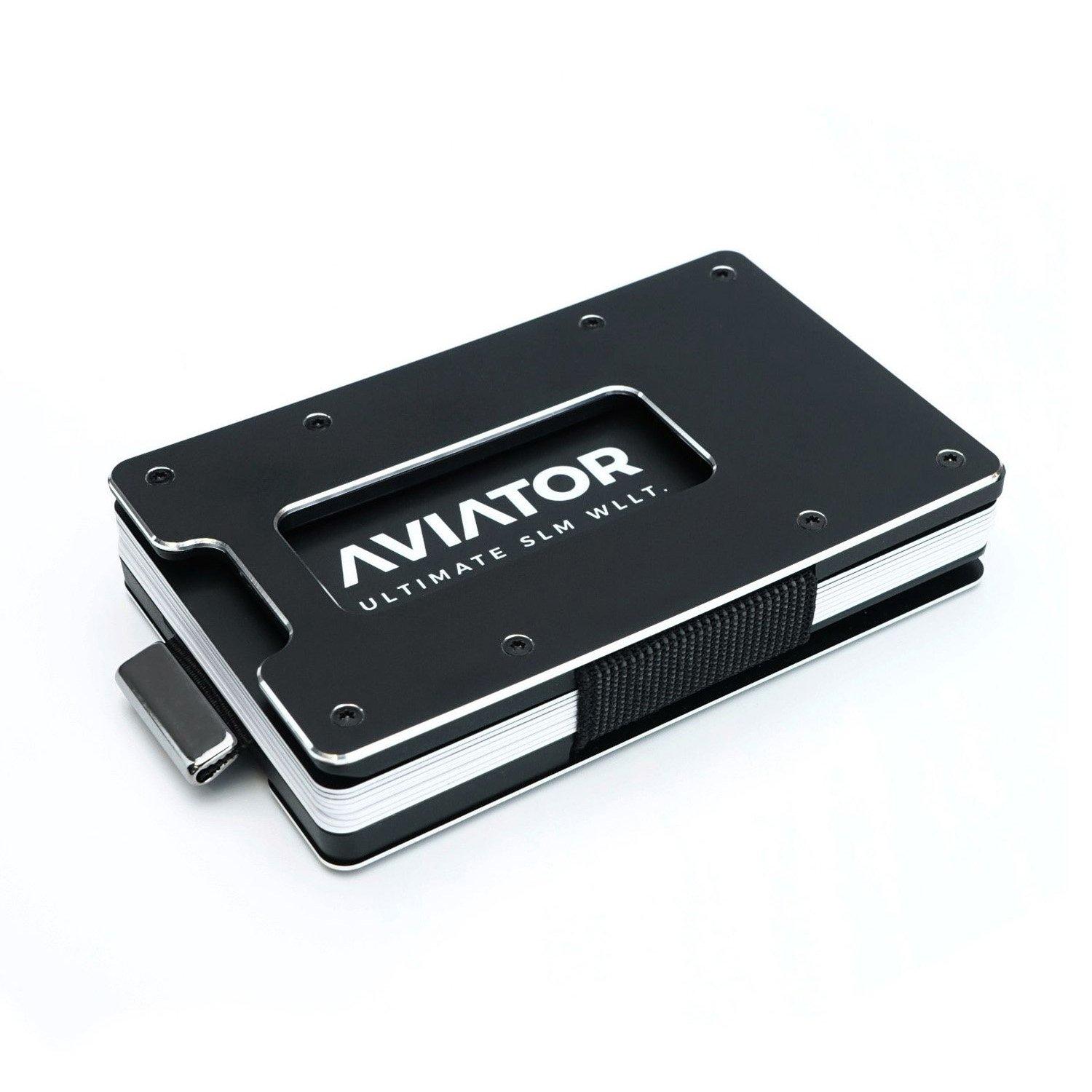 AVIATOR Smart Wallet Slide Obsidian mit AirTag Cash Clip  