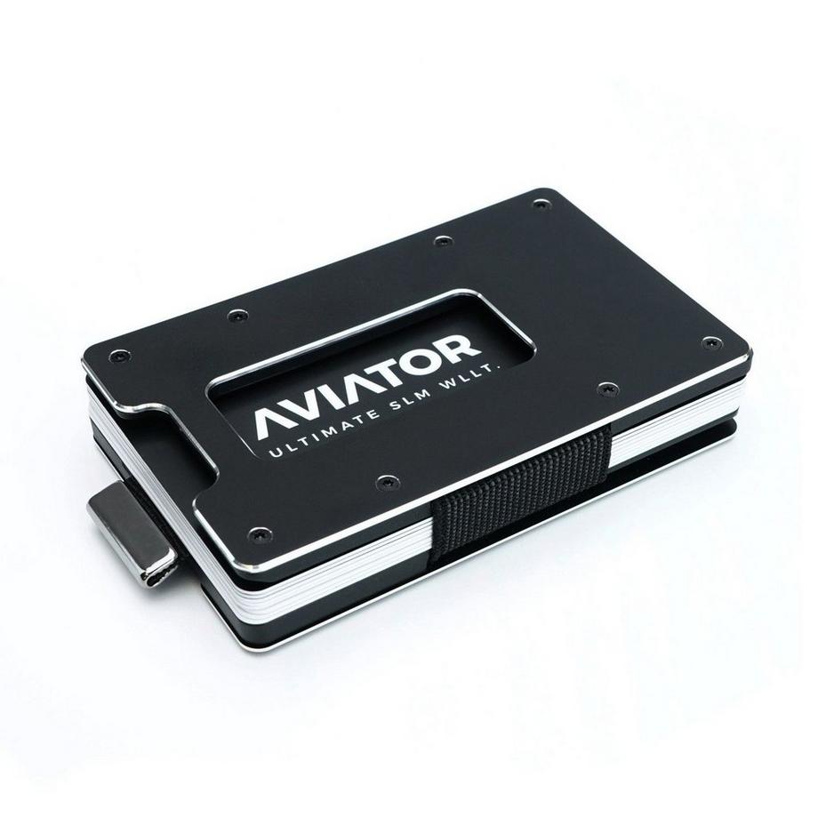 AVIATOR Smart Wallet Slide Obsidian mit AirTag Cash Clip  