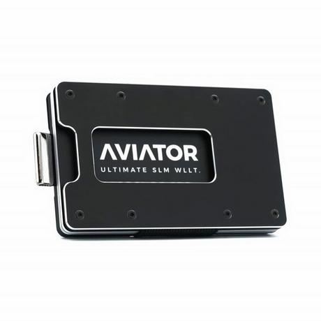 AVIATOR Aviator Wallet slide, Obsidian, mit AirTag Cash Clip  