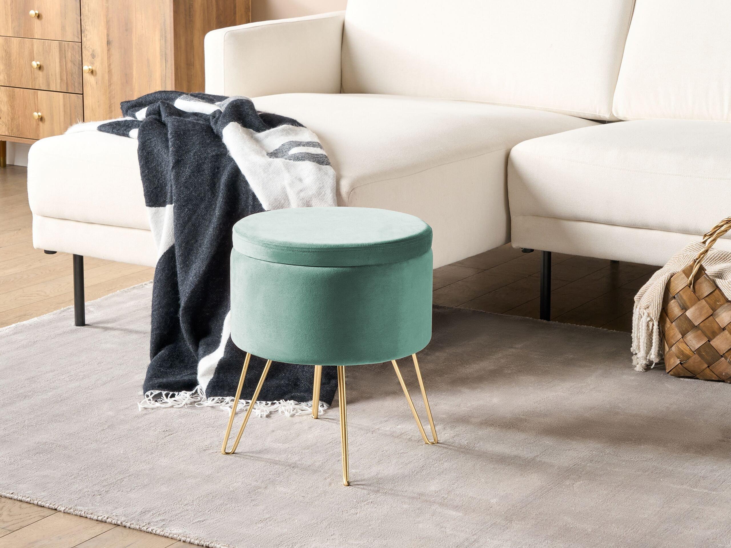 Beliani Pouf de rangement en Velours Moderne SILAS  