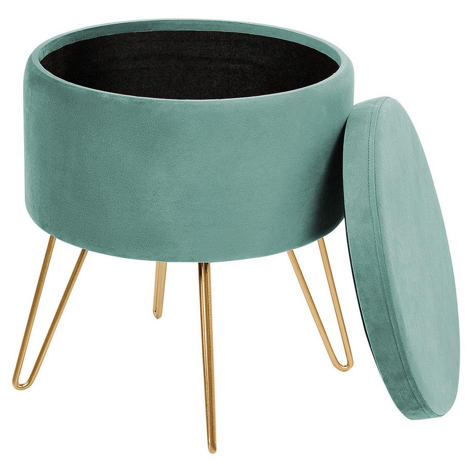 Beliani Pouf mit Stauraum aus Samtstoff  SILAS  