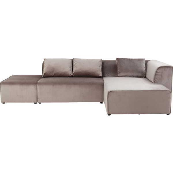 KARE Design Canapé Infinity Velours Taupe Droit  