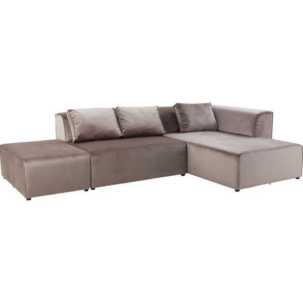 KARE Design Canapé Infinity Velours Taupe Droit  