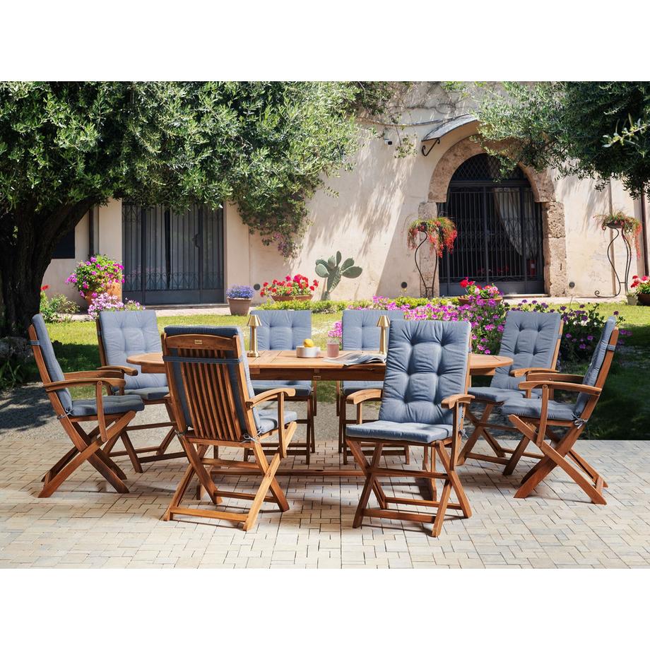 Beliani Lot de 8 coussins de jardin en Polyester Moderne MAUI PREMIUM  