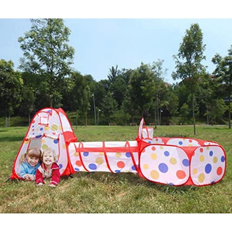 Activity-board  Tente de jeu pour enfants, 3 pièces, Tunnel, aire de jeux, maison de jeu Pop-up, tente pour enfants avec Tunnel rampant 