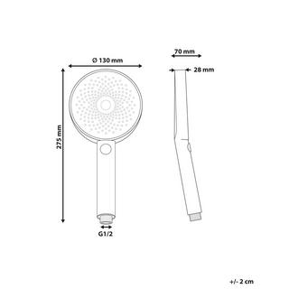 Beliani Duschkopf mit Schlauch aus ABS (robuster Kunststoff) Klassisch UYUCA  