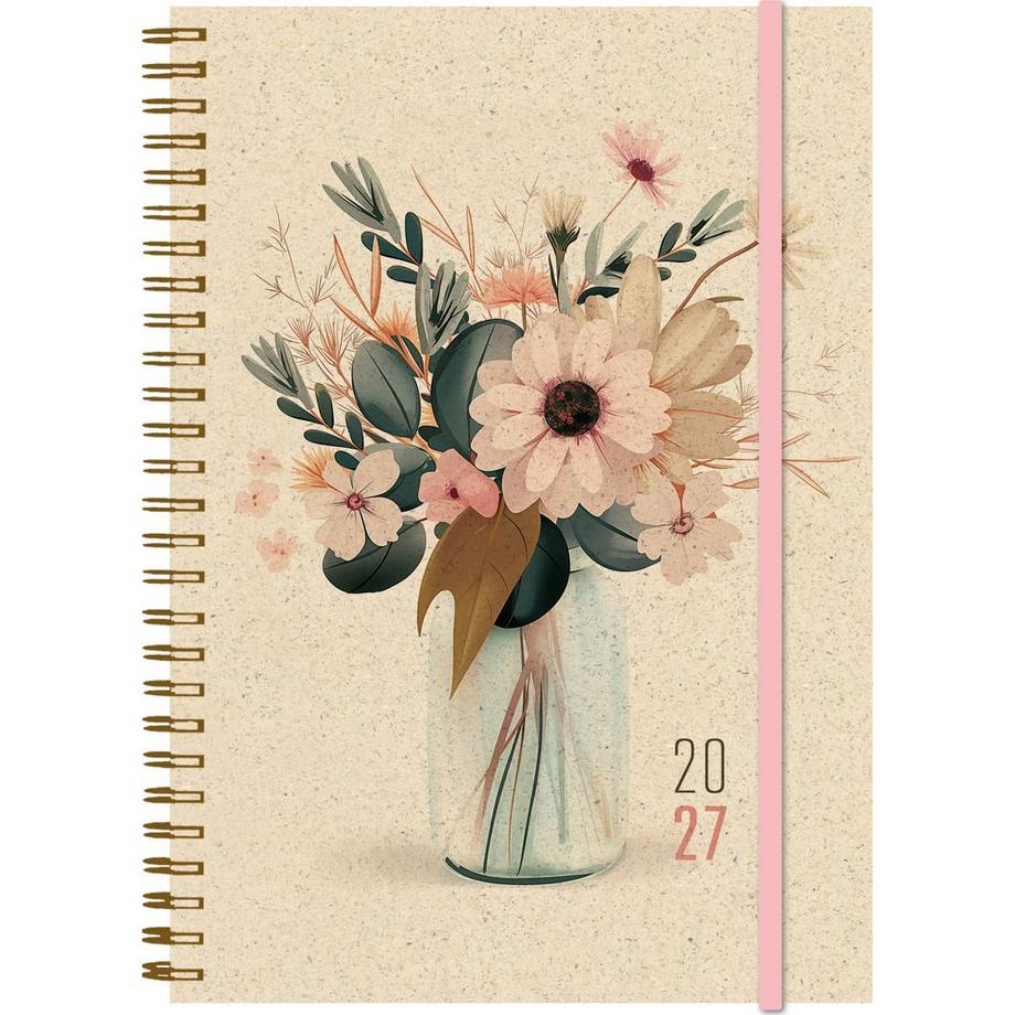 agenda hebdomadaire  papier de chanvre 2027 Flower