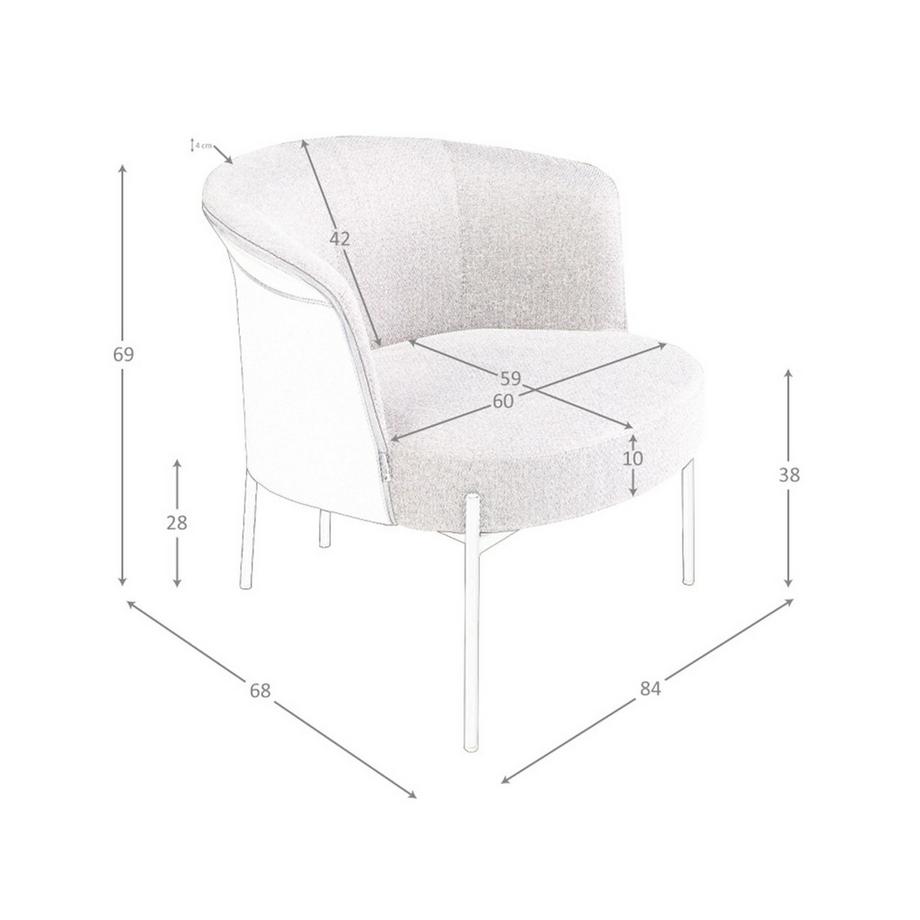 ANGEL CERDA Poltrona in tessuto grigio e similpelle grigio scuro  