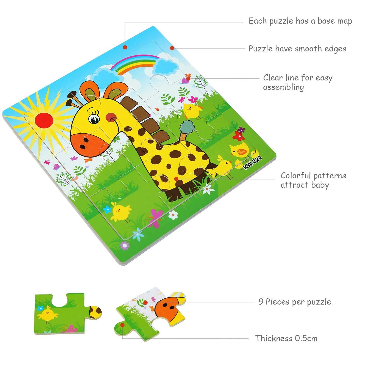 Activity-board  Holzpuzzle für Kinder, Tier Holzpuzzle Lernspielzeug für Baby 