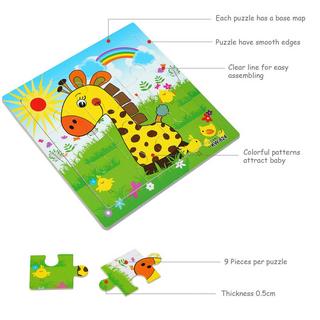 Activity-board  Holzpuzzle für Kinder, Tier Holzpuzzle Lernspielzeug für Baby 