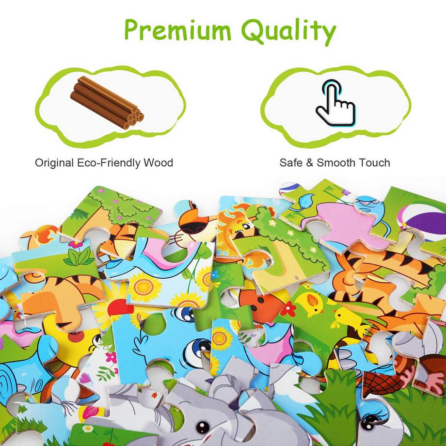 Activity-board  Holzpuzzle für Kinder, Tier Holzpuzzle Lernspielzeug für Baby 