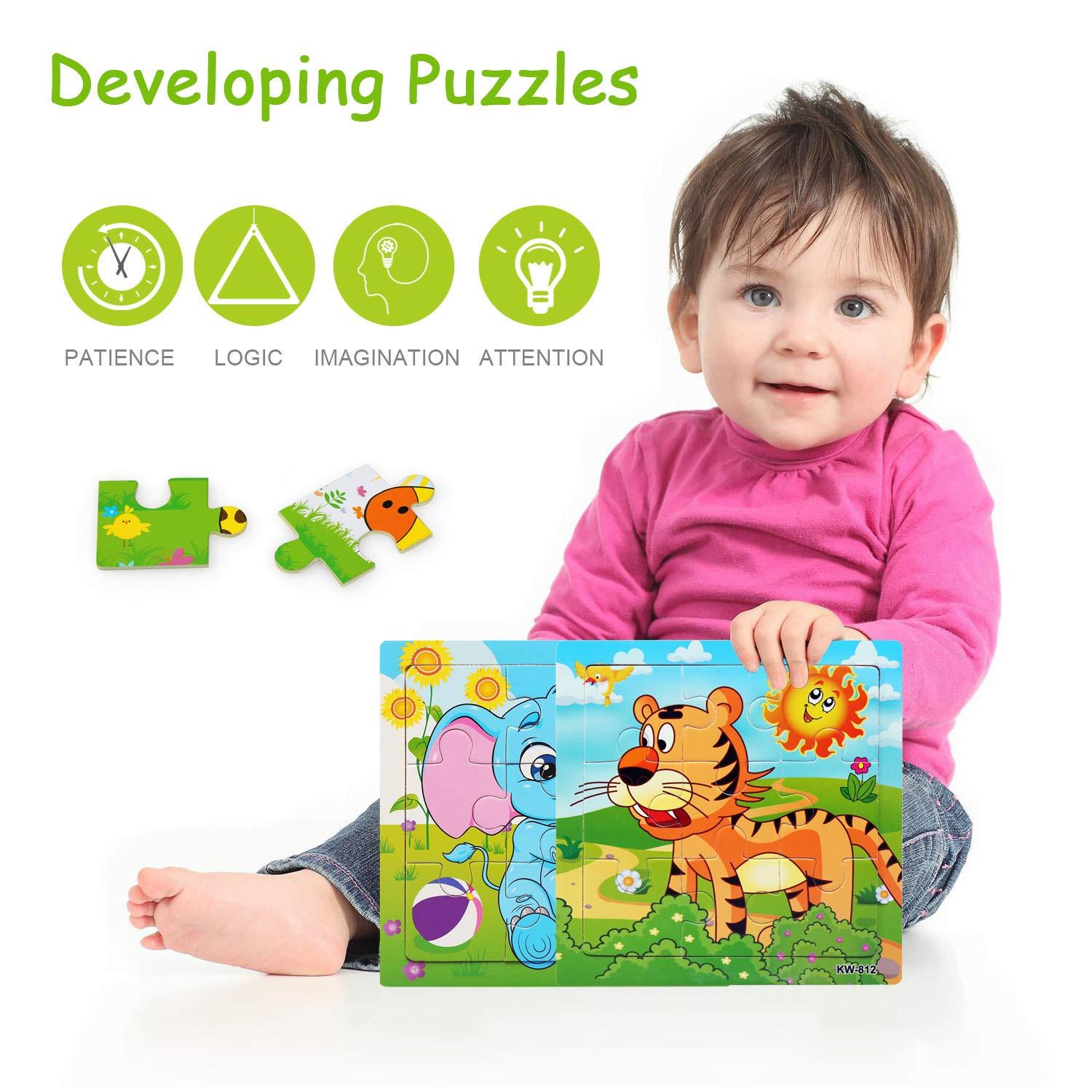 Activity-board  Holzpuzzle für Kinder, Tier Holzpuzzle Lernspielzeug für Baby 