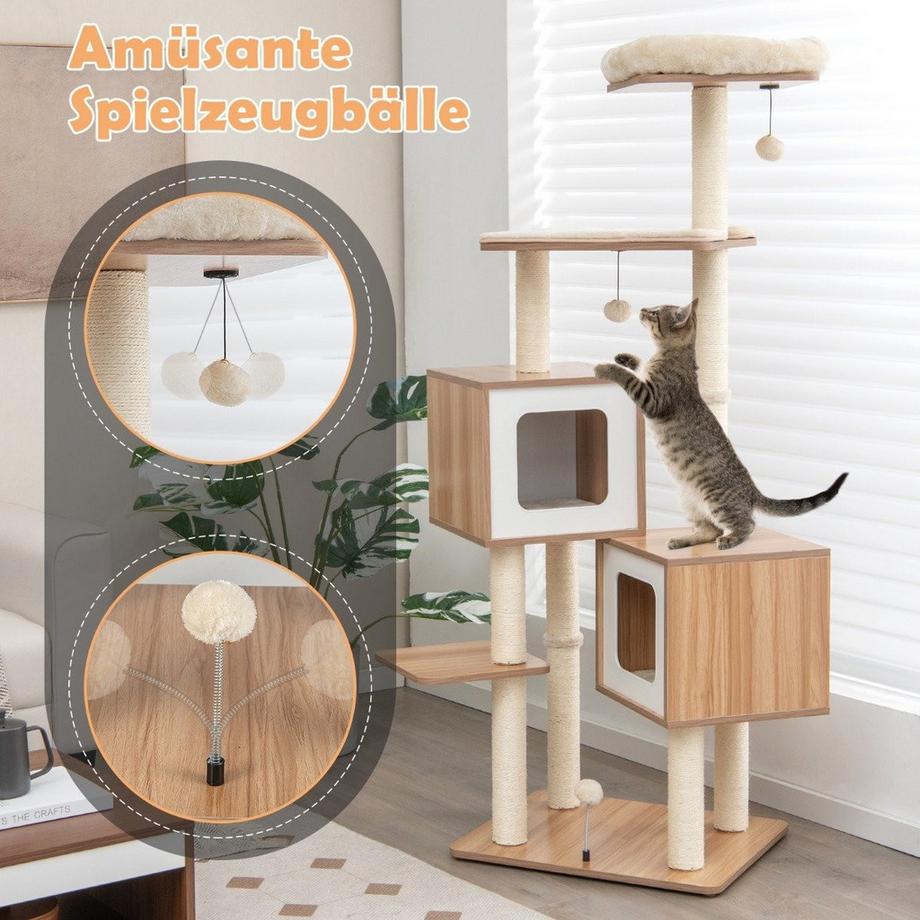 Northix  Arbre à chat avec poteaux en sisal 