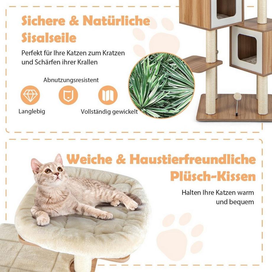 Northix  Arbre à chat avec poteaux en sisal 
